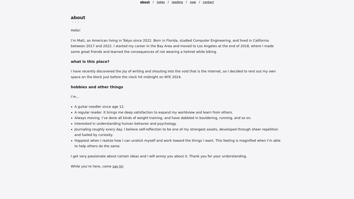mattlemmone.com screenshot