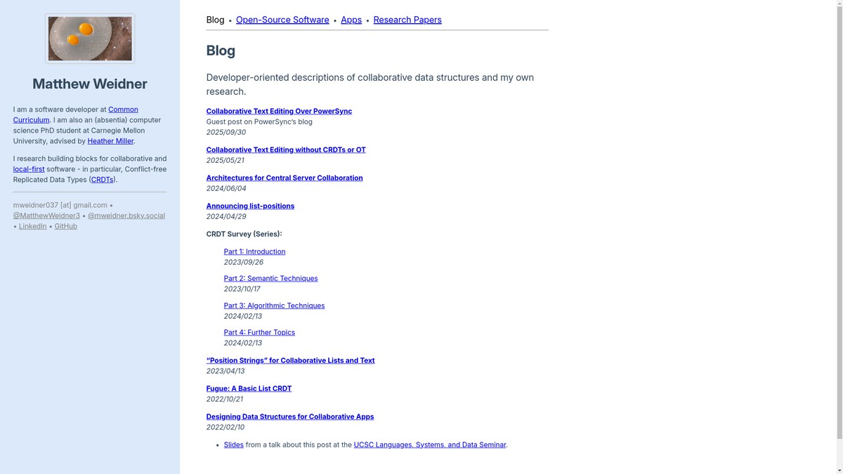 mattweidner.com screenshot
