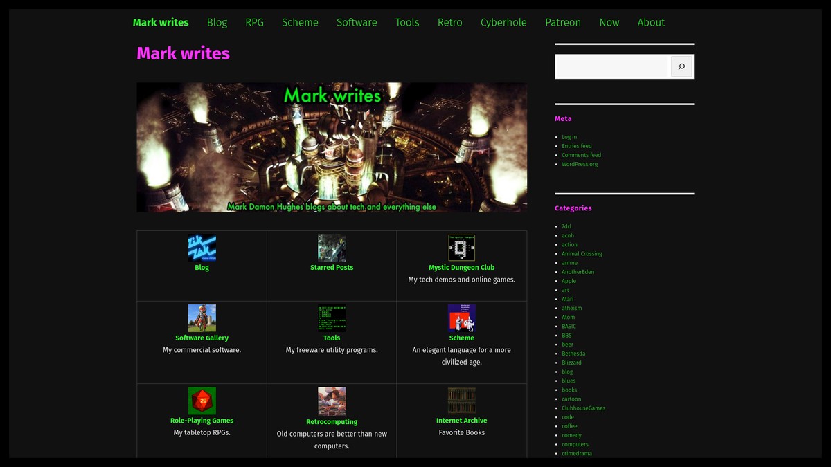 Screenshot of mdhughes.tech