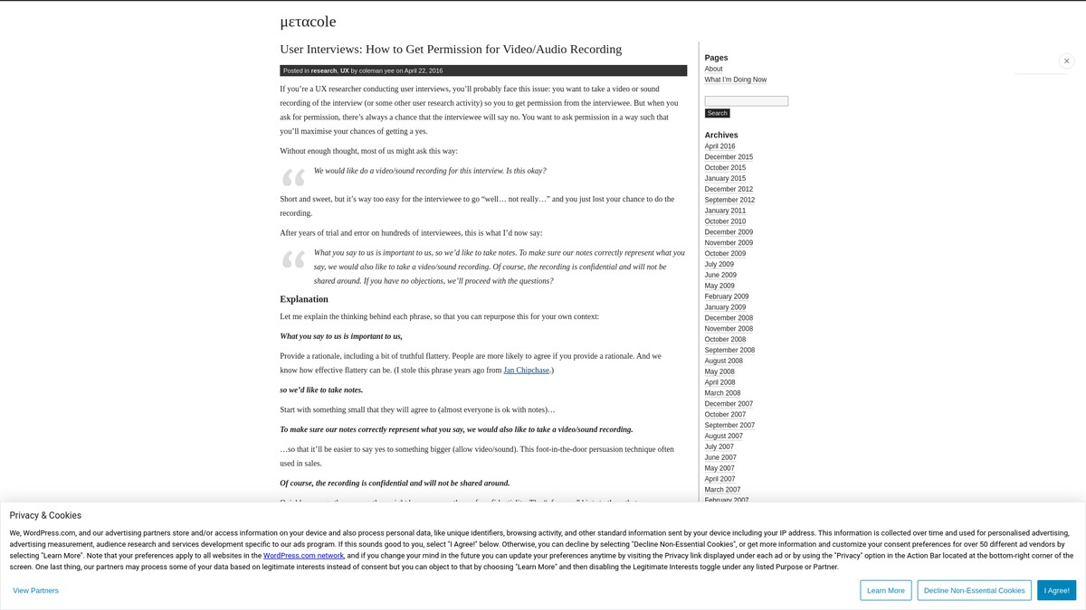 Screenshot of metacole.com