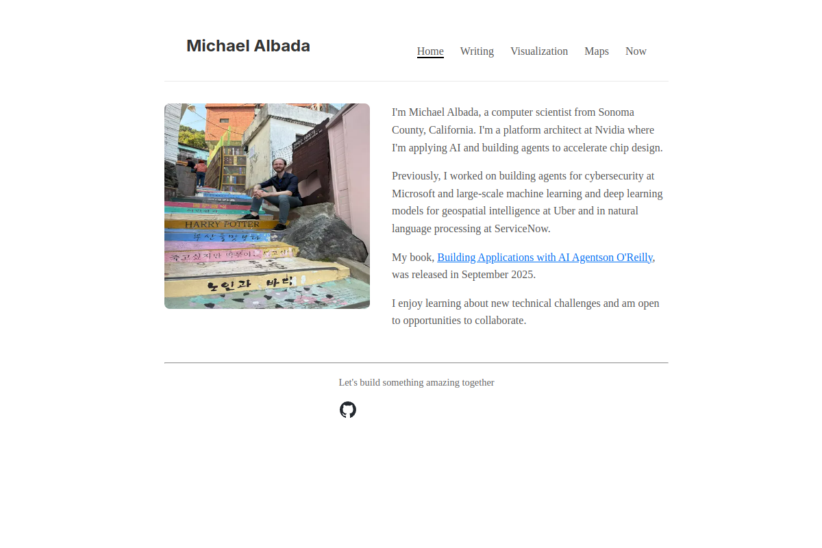 michaelalbada.com screenshot