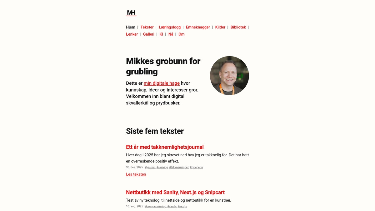 Screenshot of michaelhelgesen.no