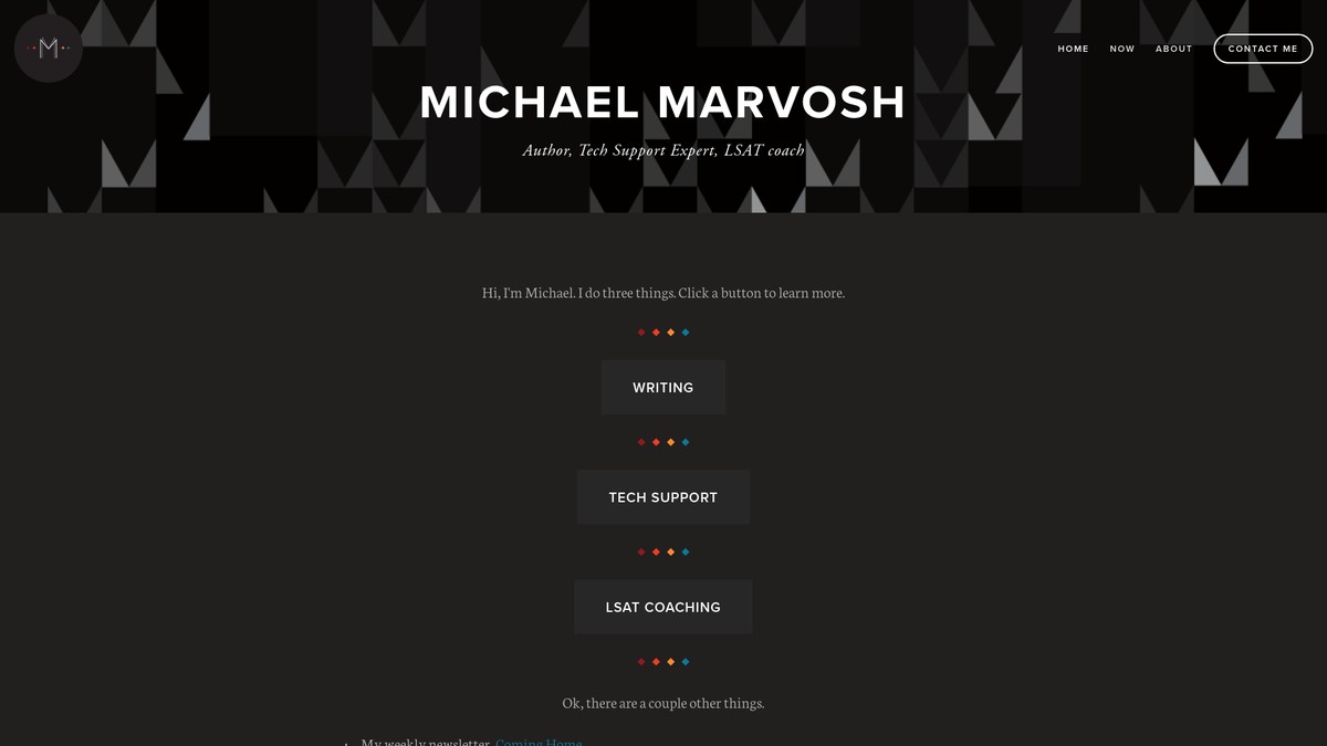 Screenshot of michaelmarvosh.com