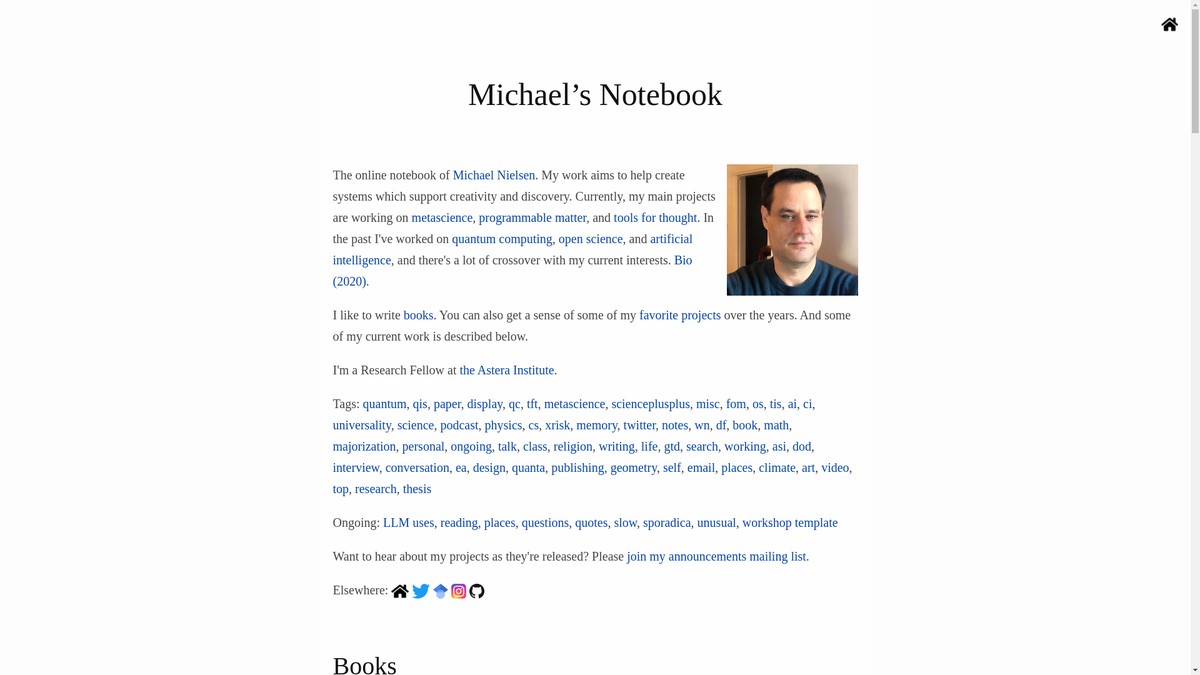 michaelnotebook.com screenshot