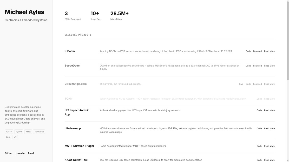 mikeayles.com screenshot