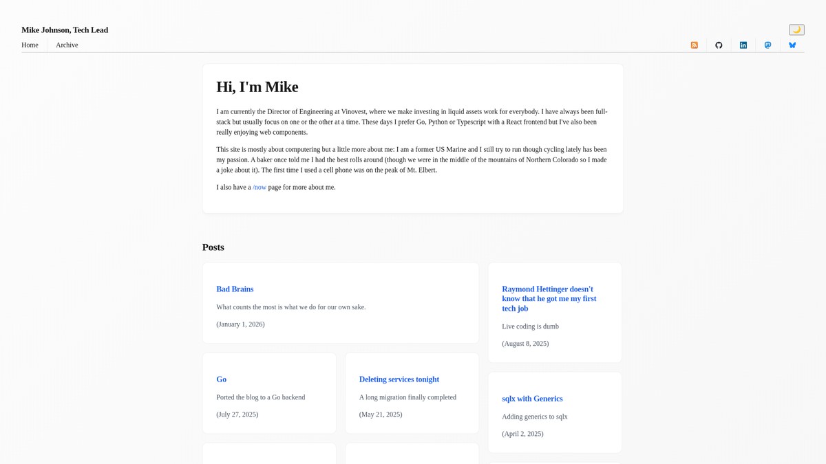 mikejohnson.dev screenshot