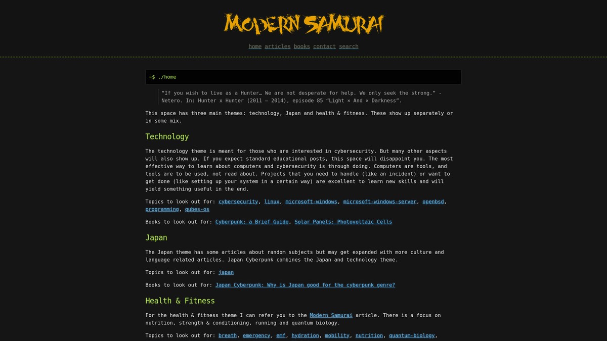 modernsamurai.info screenshot