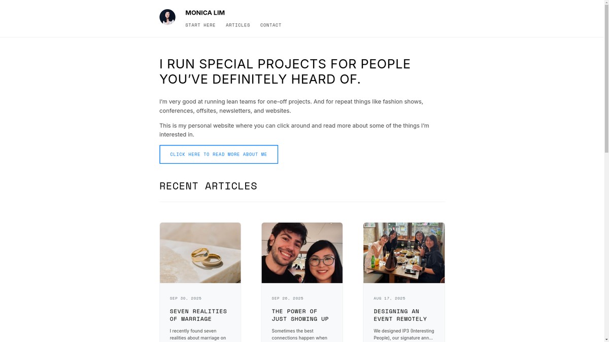 Screenshot of monicalim.co