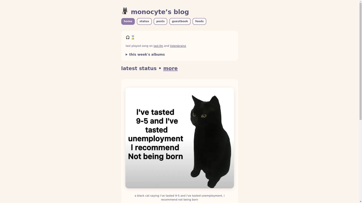 Screenshot of monocyte.bearblog.dev