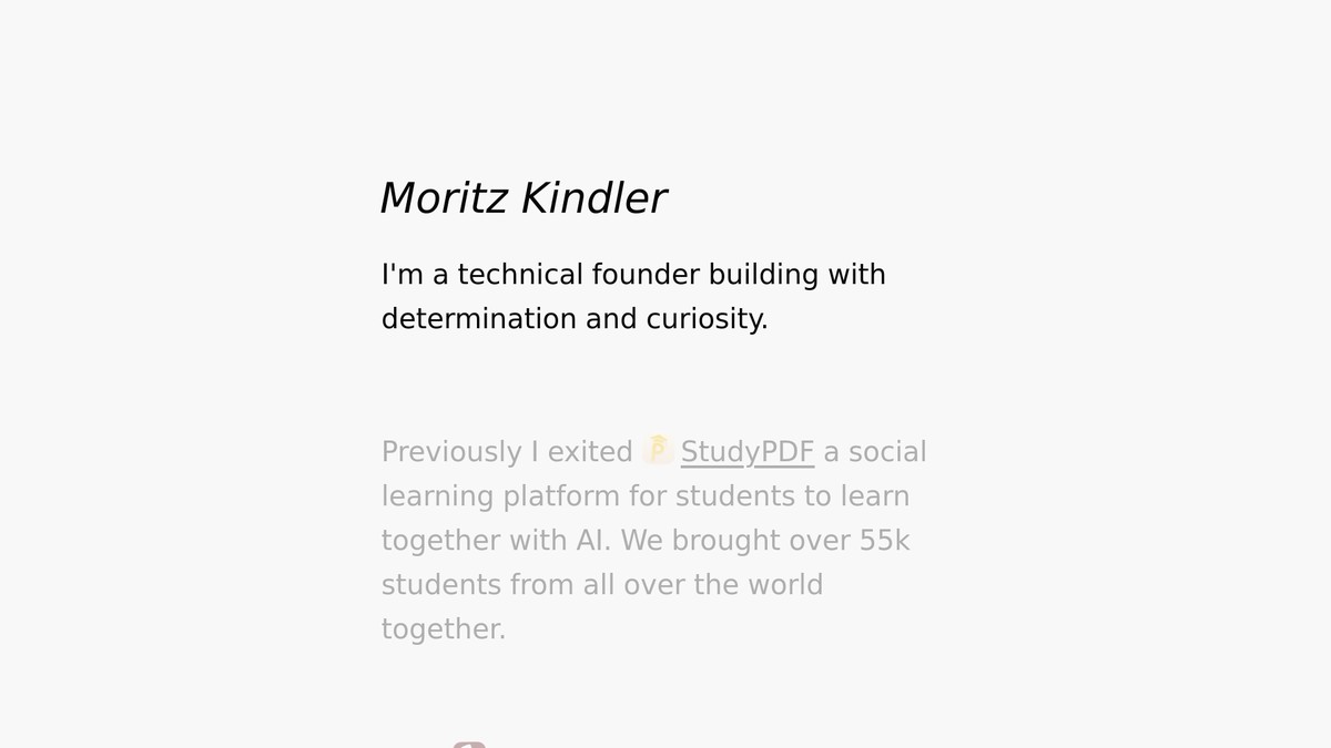 Screenshot of moritzkindler.com