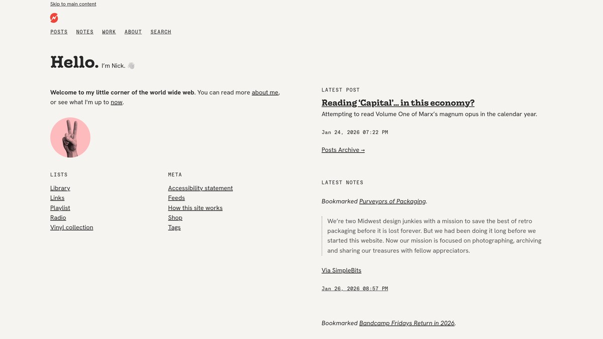 nicksimson.com screenshot