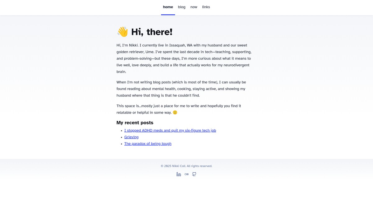 nikkicoll.care screenshot