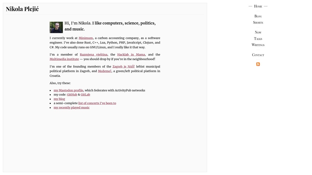 nikola.plejic.com screenshot