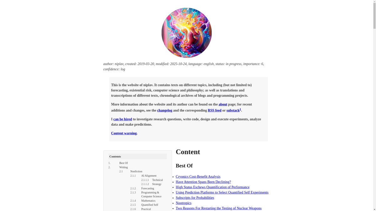 niplav.site screenshot