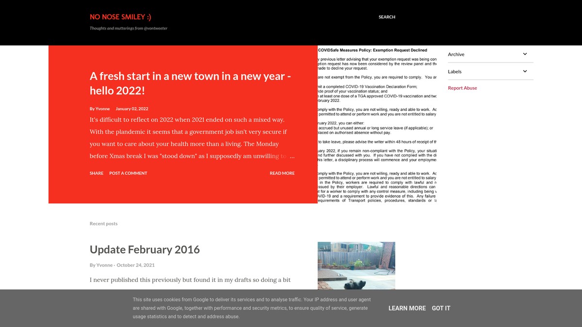 Screenshot of nonosesmiley.com