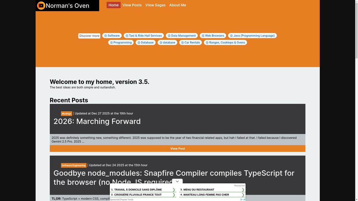 normansoven.com screenshot