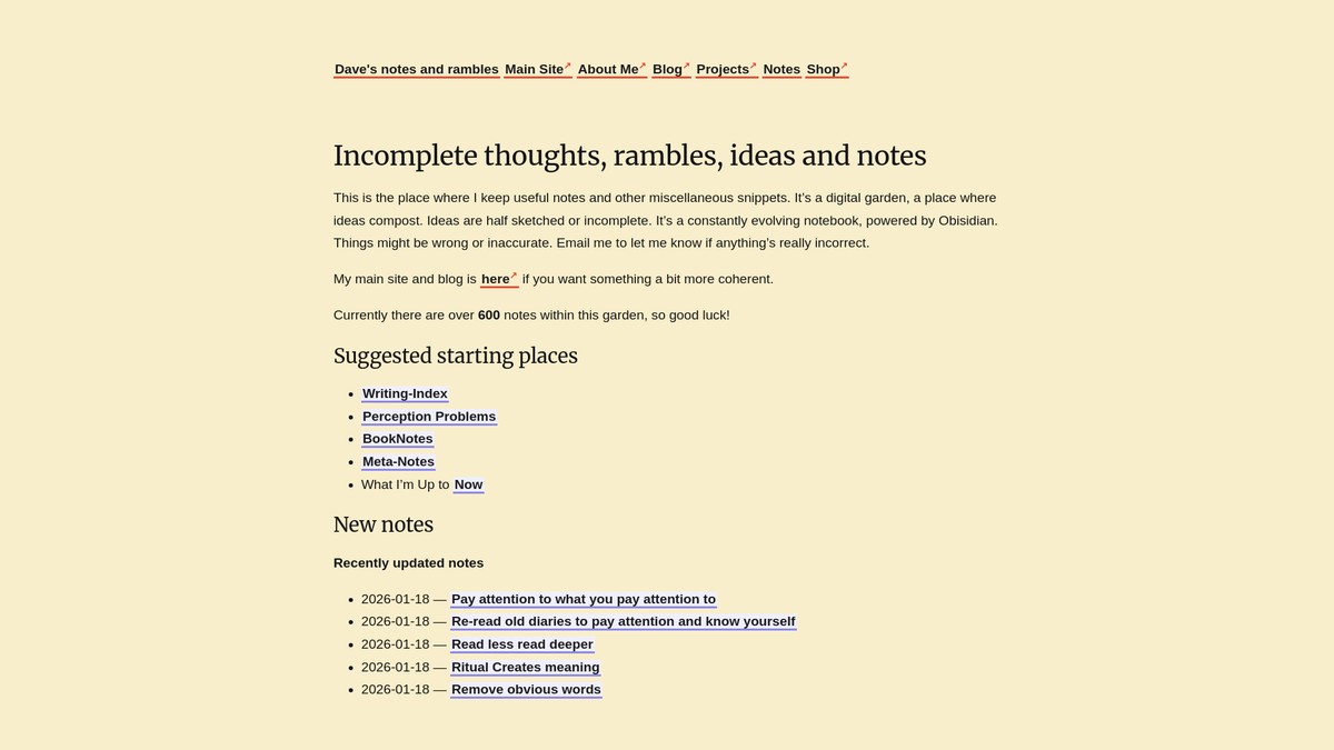 notes.davidralphlewis.co.uk screenshot