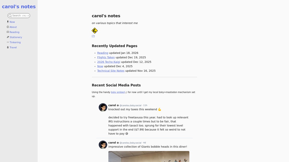 notes.partlark.com screenshot