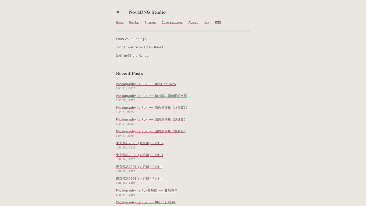 Screenshot of novadng.studio