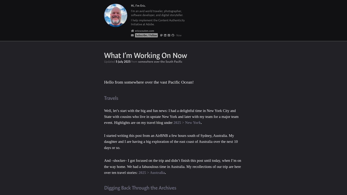 now.ericscouten.com screenshot