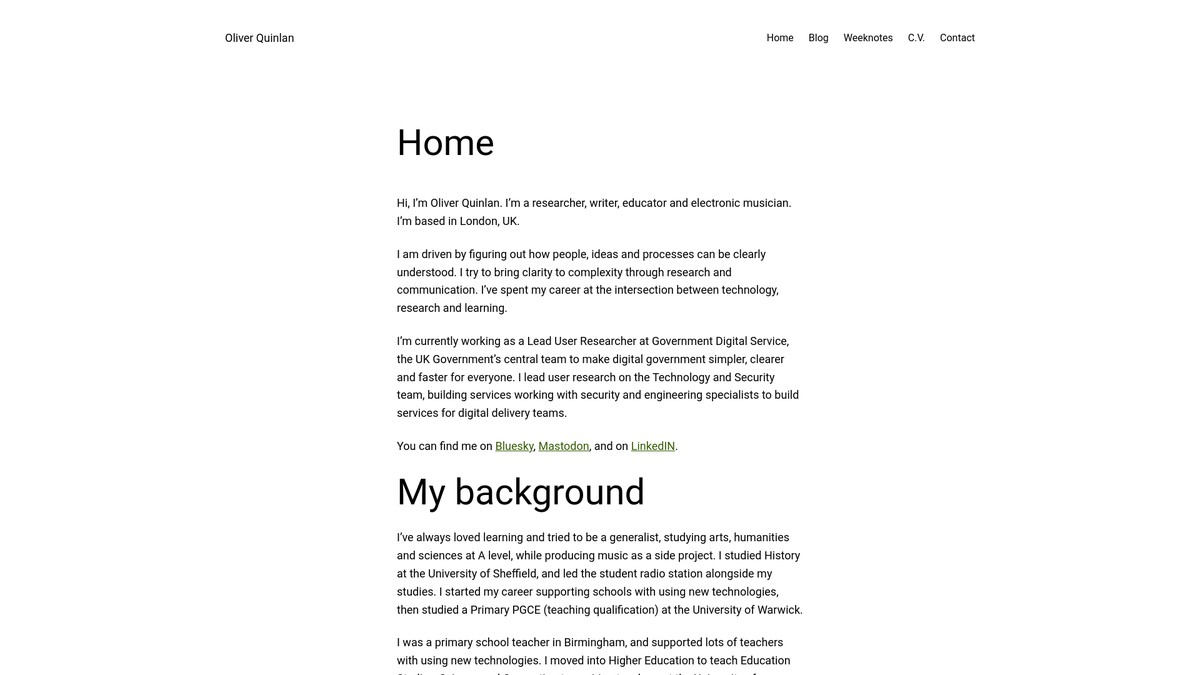 oliverquinlan.com screenshot