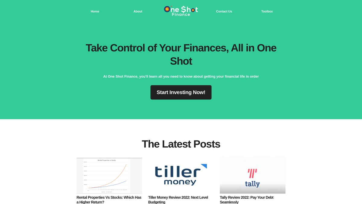 oneshotfinance.com screenshot
