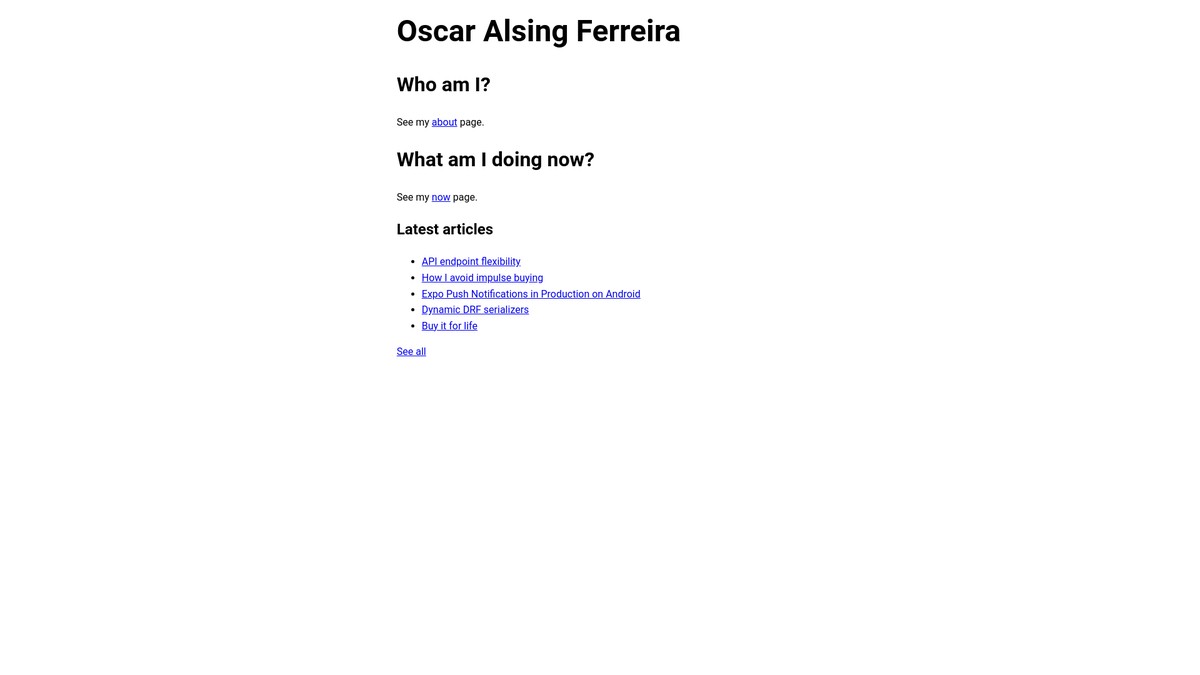 oscaralsing.com screenshot