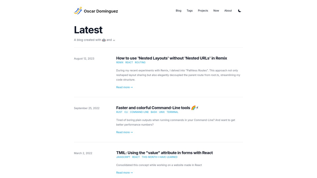 Screenshot of oscardom.dev