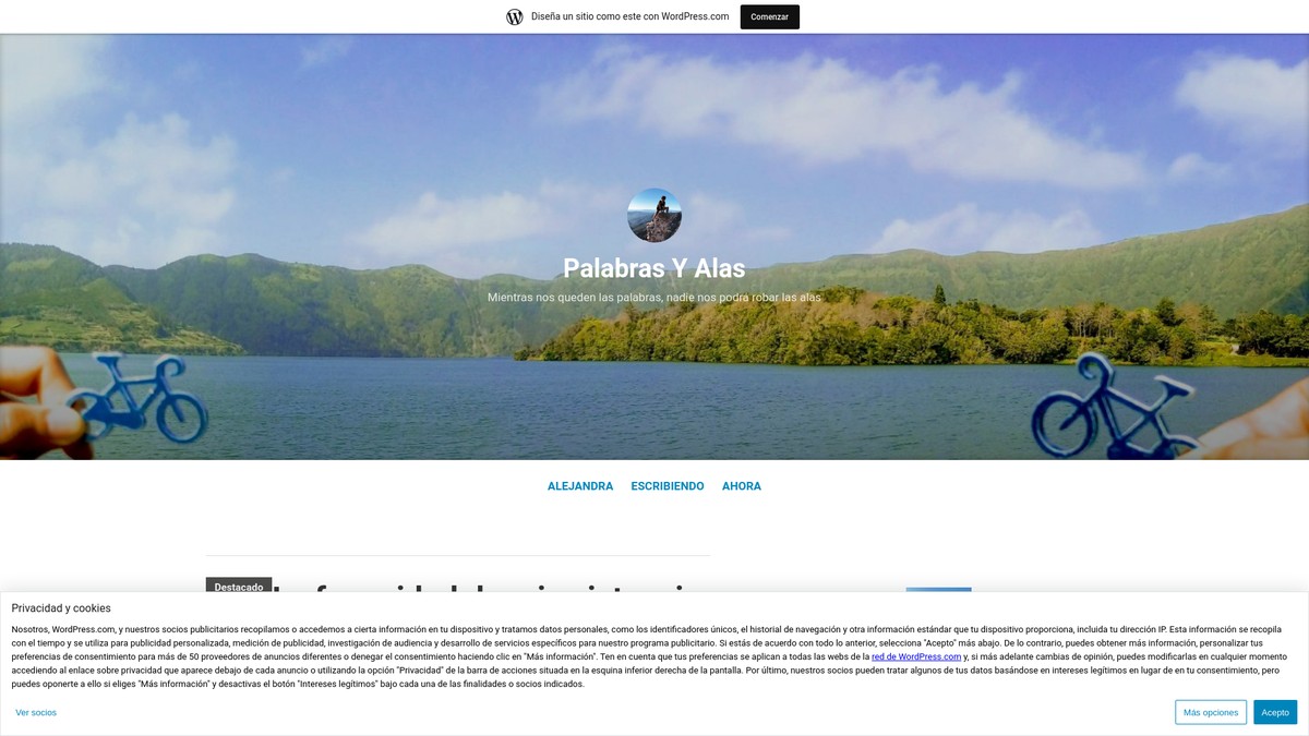 Screenshot of palabrasyalas.wordpress.com