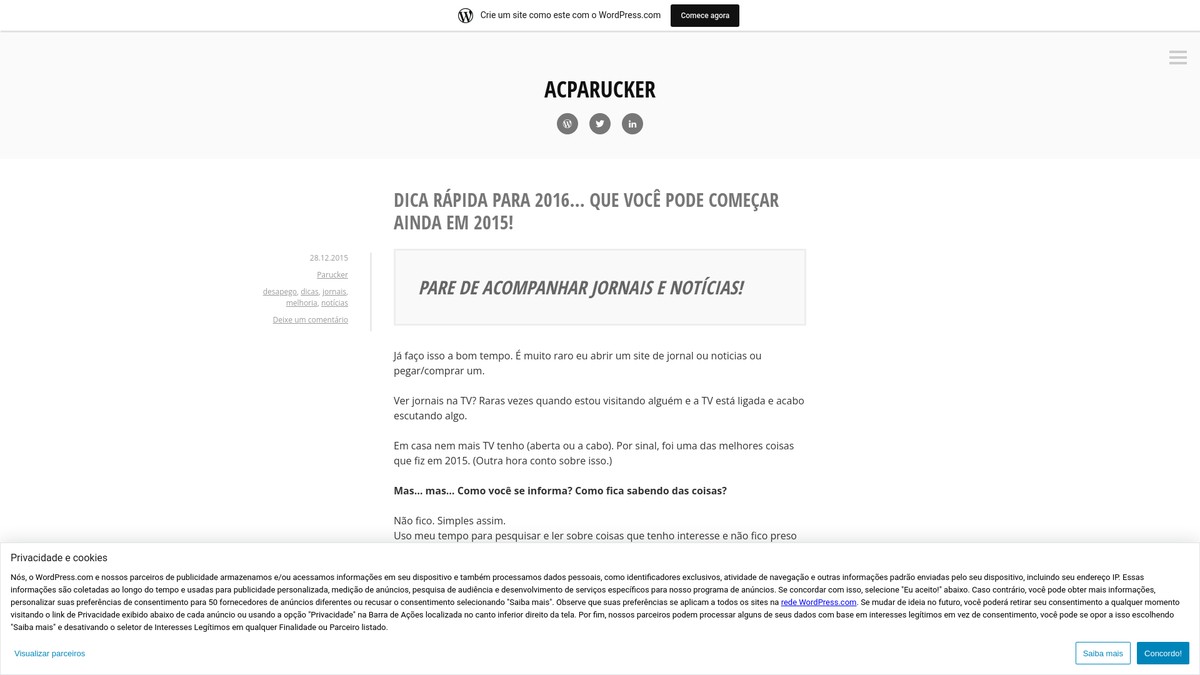 Screenshot of parucker.wordpress.com