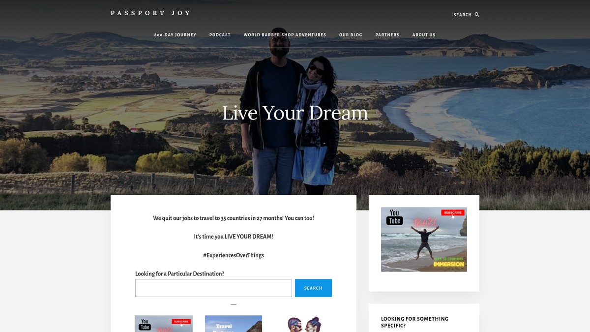 Screenshot of passportjoy.com