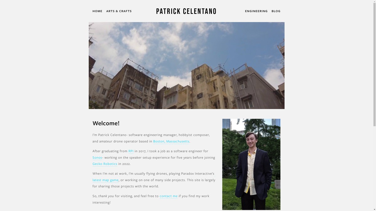 patrickcelentano.com screenshot