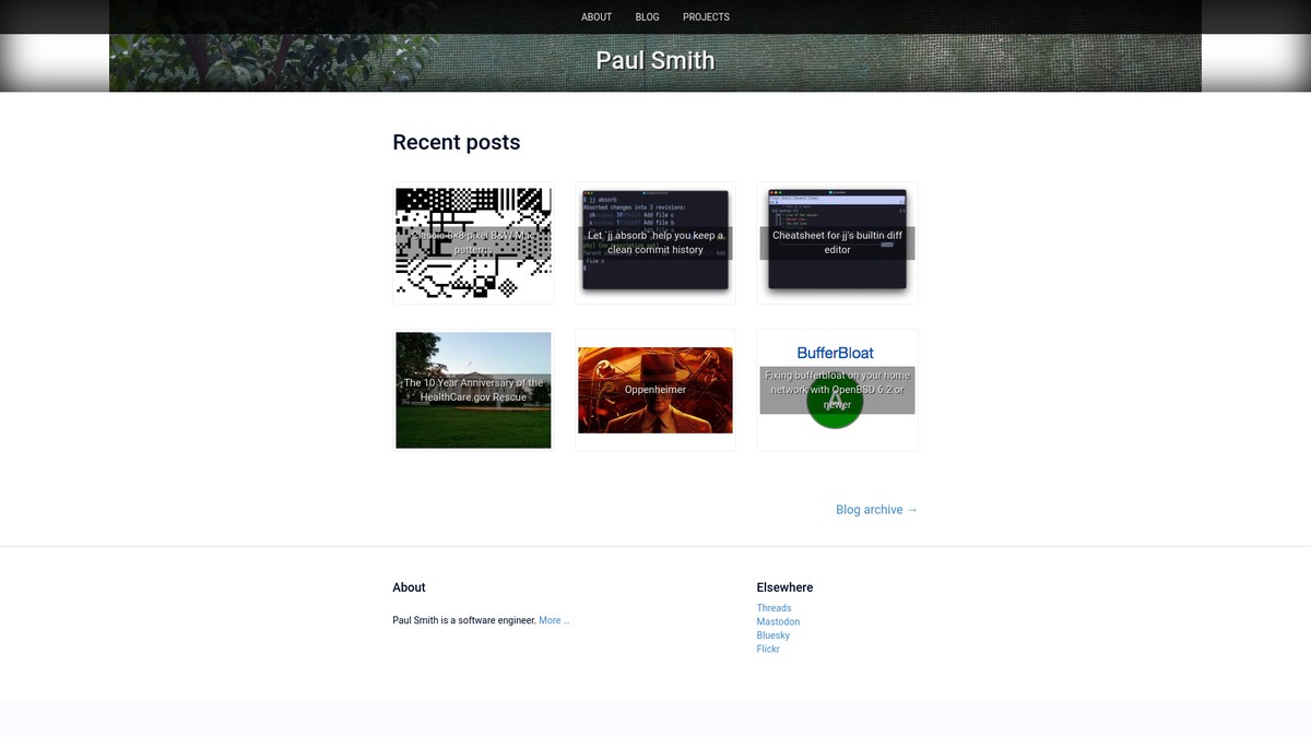 pauladamsmith.com screenshot