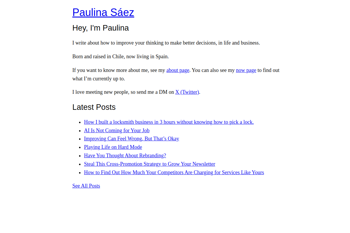 paulinasaez.com screenshot