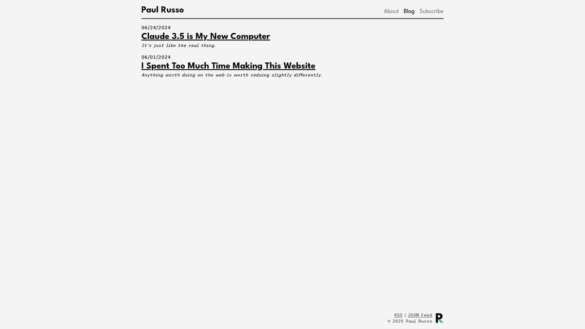 paulrusso.org screenshot