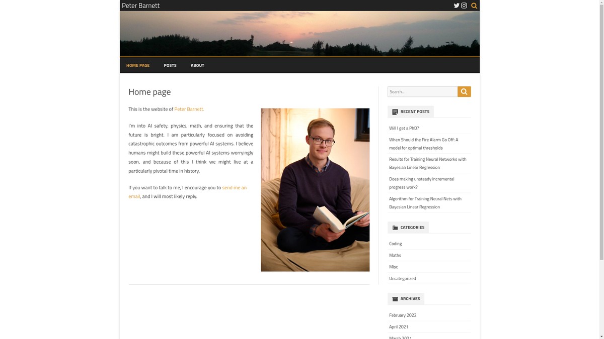 peterbarnett.org screenshot