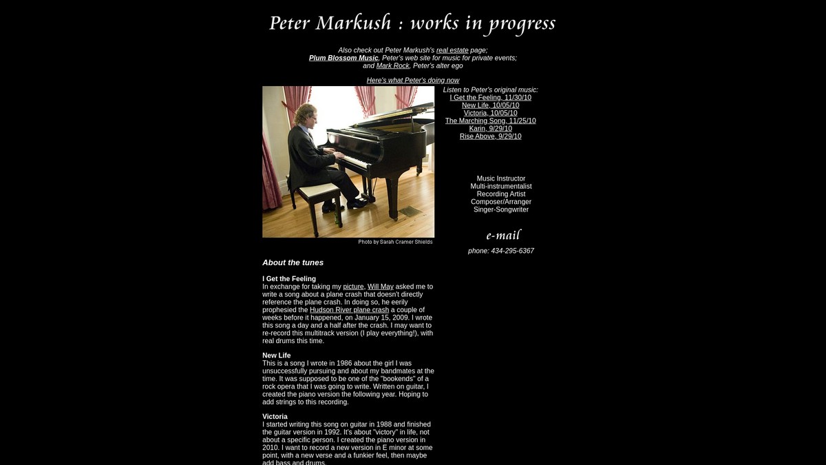 petermarkush.com screenshot