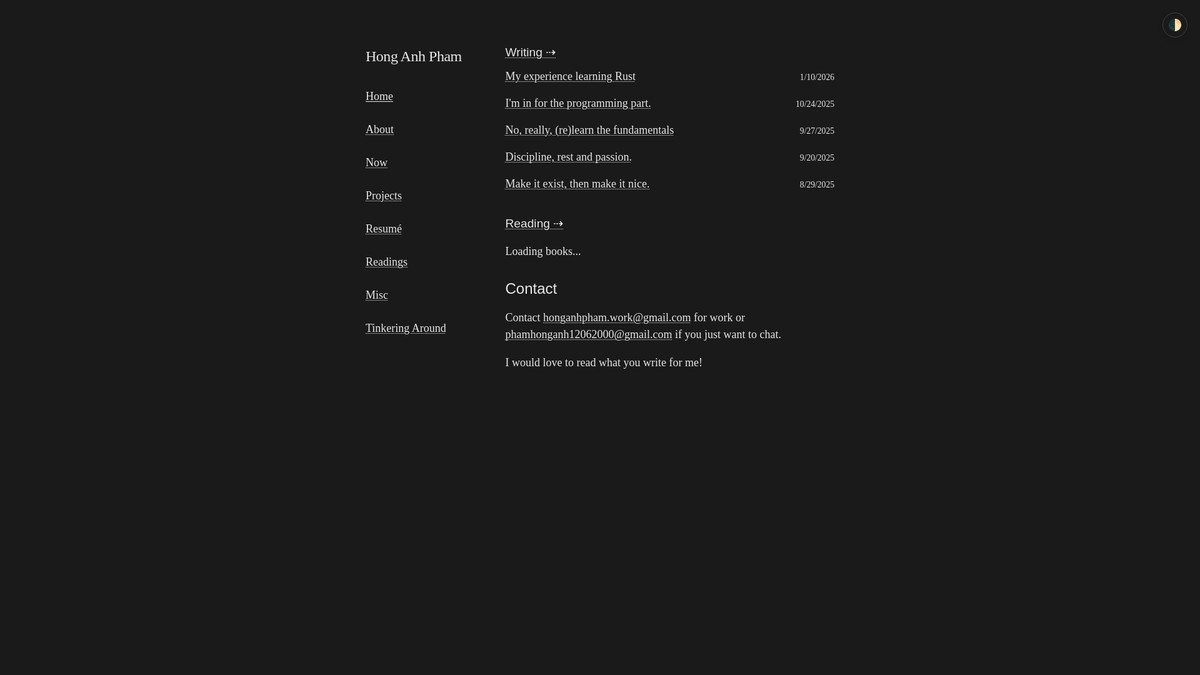 phamhonganh.com screenshot