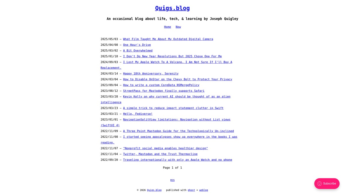 quigs.blog screenshot