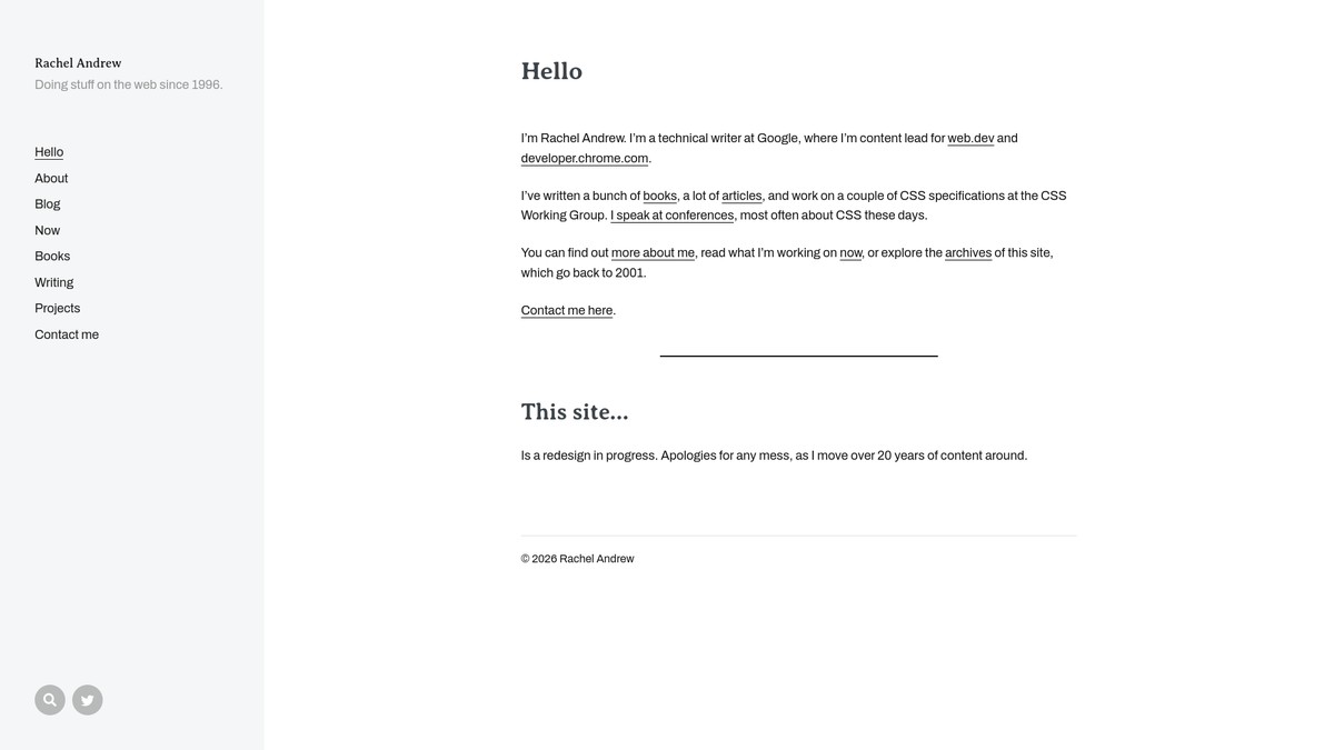rachelandrew.co.uk screenshot