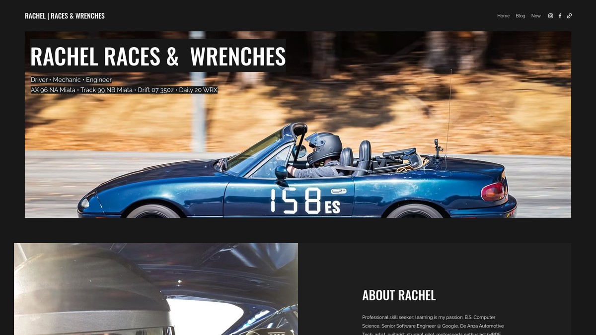 rachelraces.com screenshot