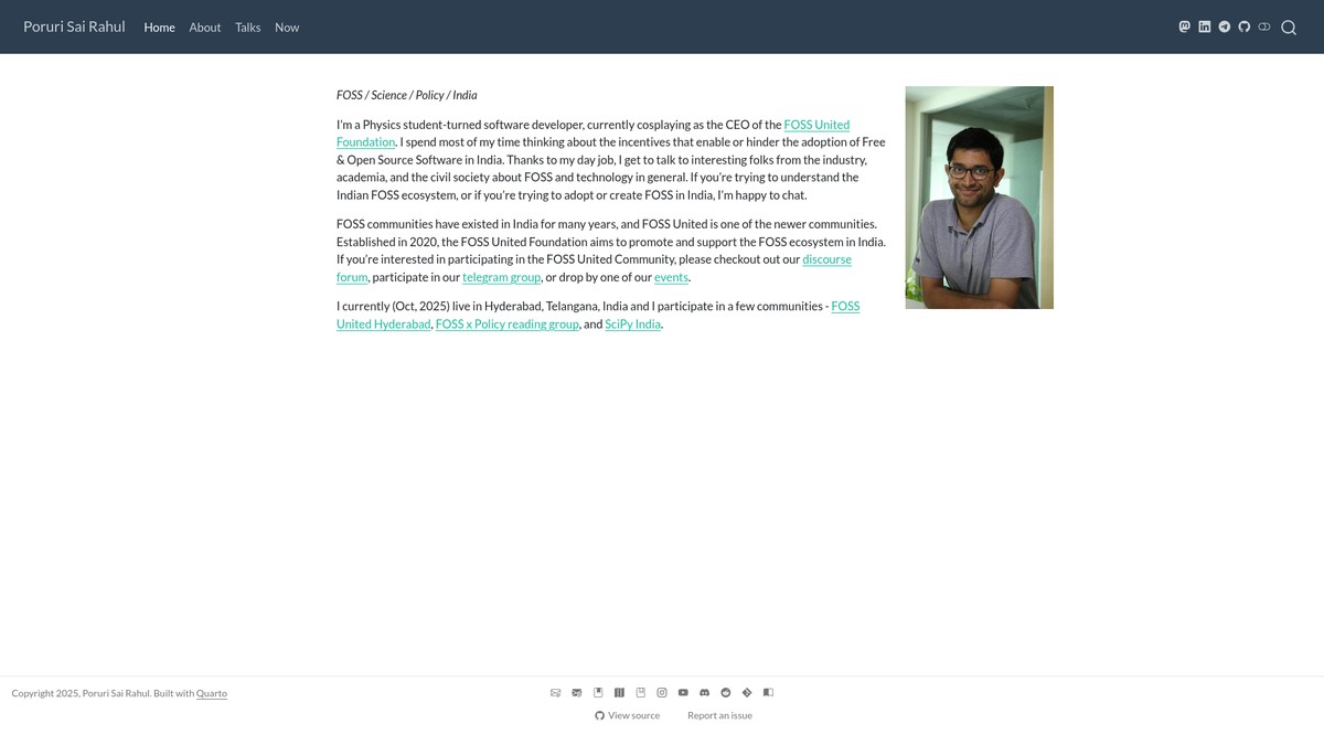 Screenshot of rahulporuri.in