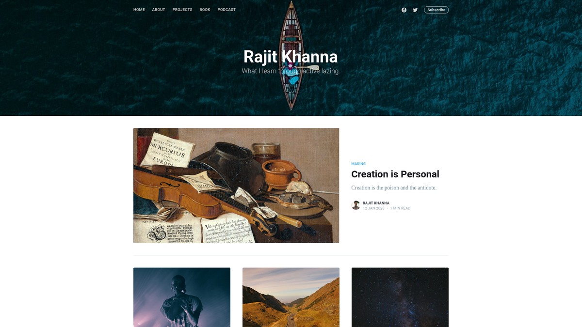 Screenshot of rajitkhanna.com