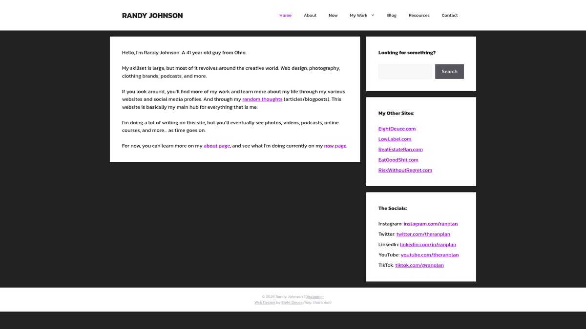 randyjohnson.org screenshot
