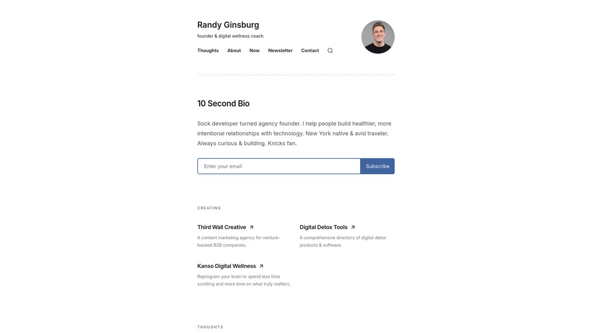 Screenshot of randymginsburg.com