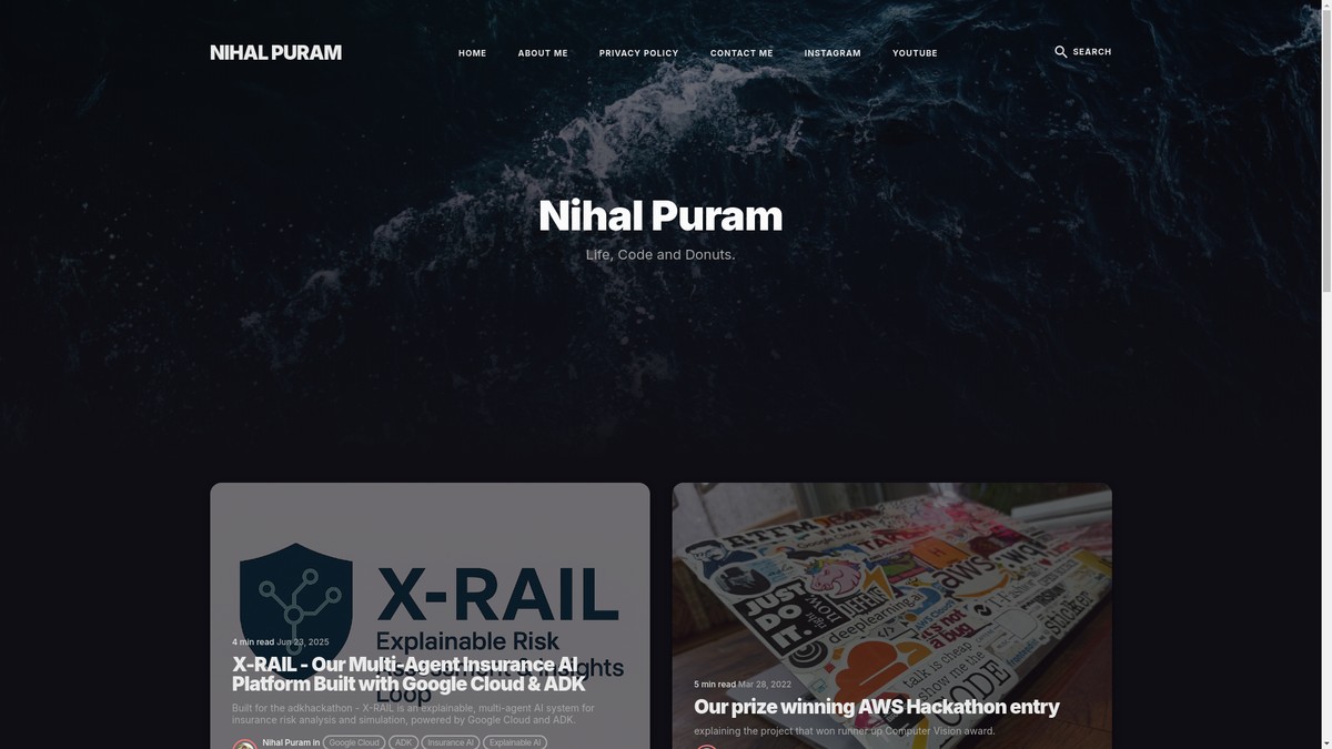 realnihal.github.io screenshot