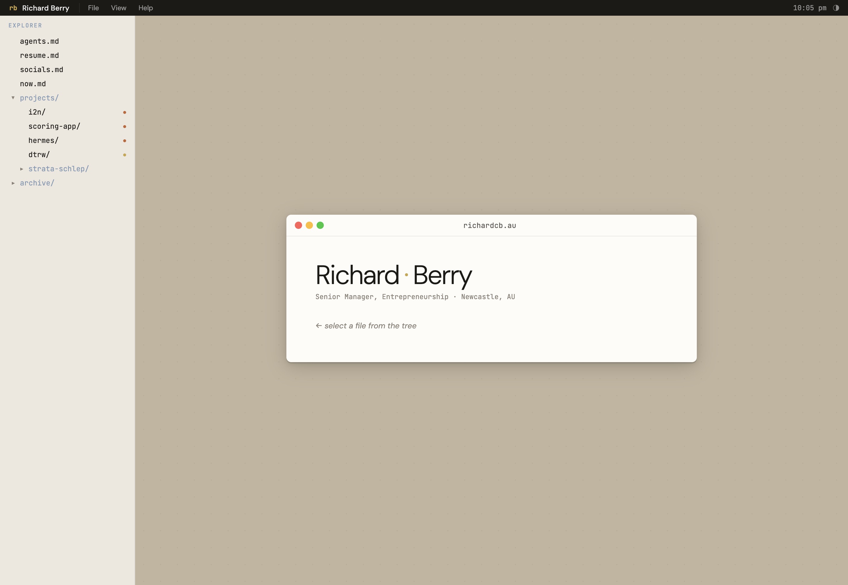 richardcb.au screenshot