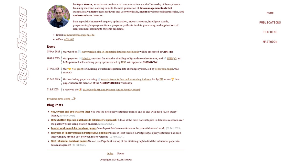 rmarcus.info screenshot