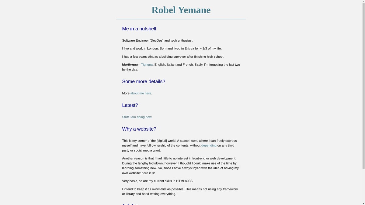 robelyemane.com screenshot