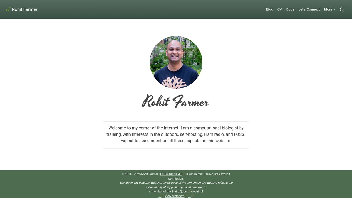 Screenshot of rohitfarmer.com